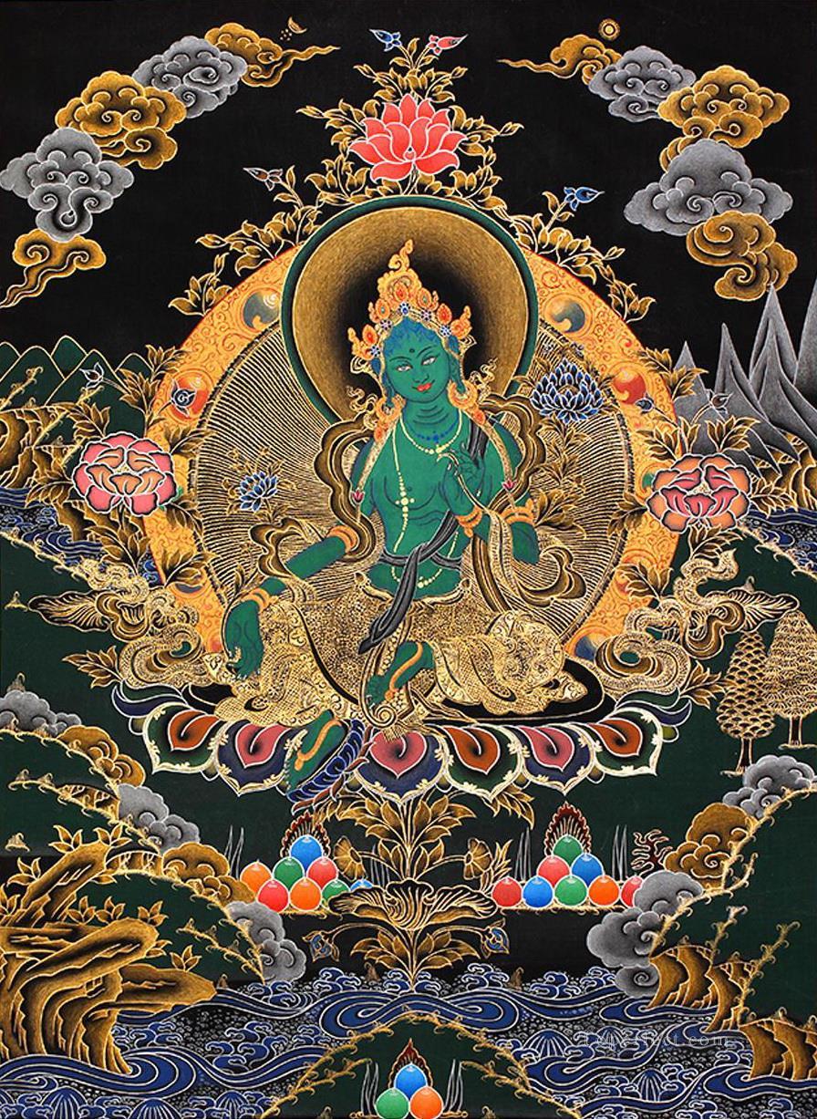 チベット チベットのタンカ タンカス仏 仏教油絵